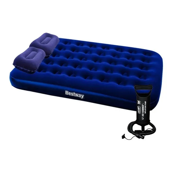 Colchón inflable Bestway 75054-62002 King color azul hasta 300kg de 137cm x 191cm x 22cm