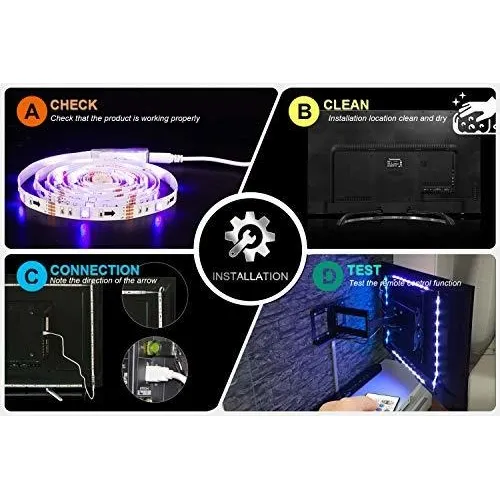 Pangton Villa Linea Luz Led Pie Para Tv Entre Fondo Usb