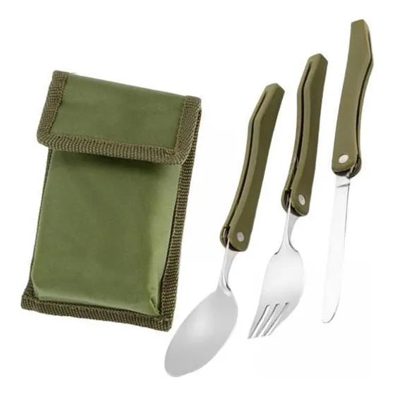 3 Cubiertos De Campamento Portátiles Spork Tenedor Cuchillo