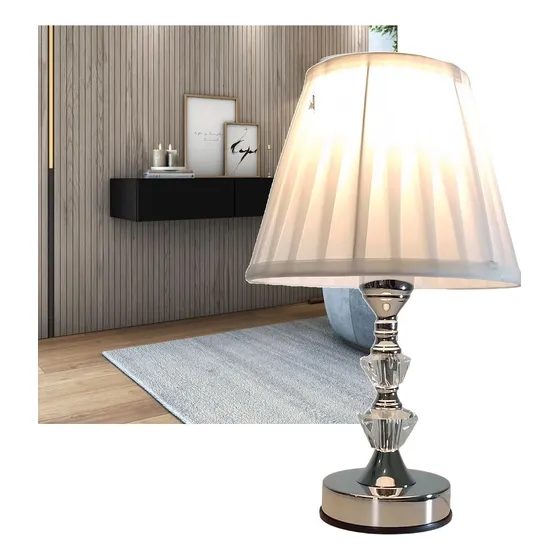 Abajur De Cristal 35cm Altura Com Regulagem Intensidade Luz