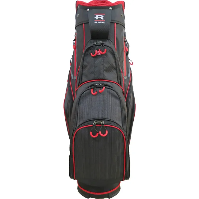 Rife Golf Premium Negro Rojo Gris Carrito Bolsa Peso Dobby