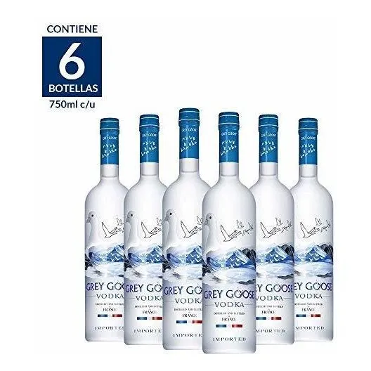 Pack 6 vodka Grey Goose 750mL sabor original