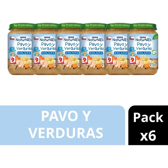 Pack X6 Colado Nestlé Naturnes® Pavo Y Verduras 215g