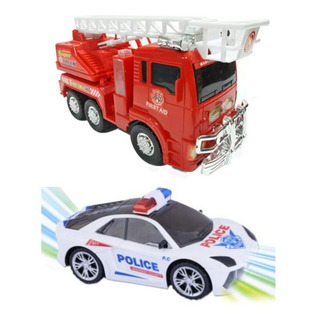 Super Kit Carro Bombeiro Polícia C/som Luz E Movimento Super Kit Carro Bombeiro Polícia C/som Luz E Movimento