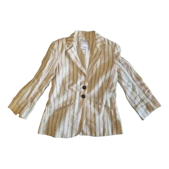 Chaqueta Saco Jazmin Chebar Amarillo Con Rallas Talle 1 Xs