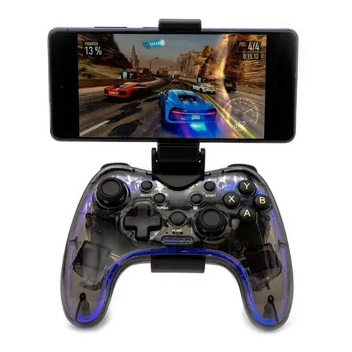 Gamepad Inalámbrico Bluetooth Multiplataformas Deluxe Rgb Color Negro TM-400512 1