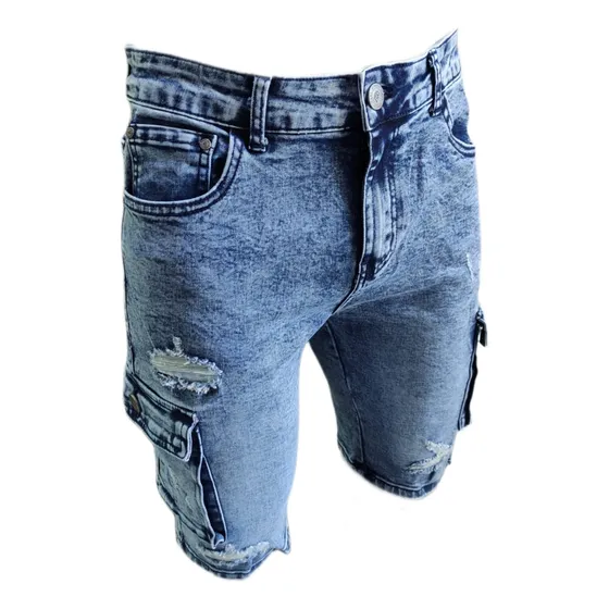  Short Bermuda De Mezclilla Cargo De Hombre (diseño Moda)