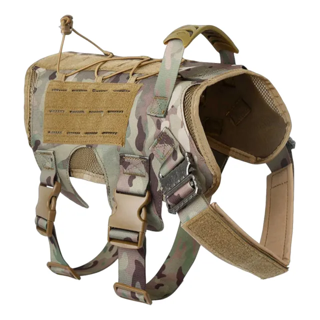 Arnés Táctico Para Perros Con Maletas Militar Resistente