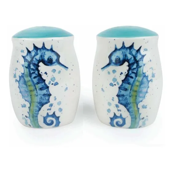 Salero Pimentero  Adorable Ceramica Caballito Mar Set