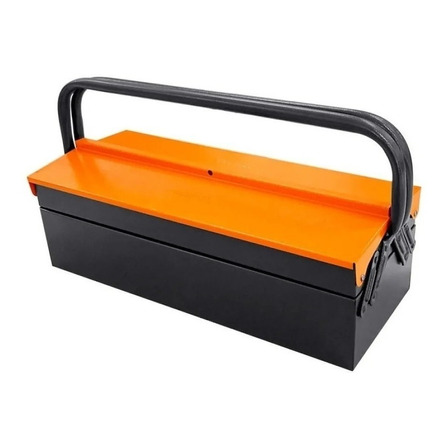 Caixa de ferramentas Presto 91800 de metal 200mm x 500mm x 170nm preta e laranja