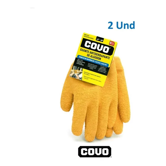 Guantes Carnaza Antideslizante Covo /2 Pares / Mayor Y Detal