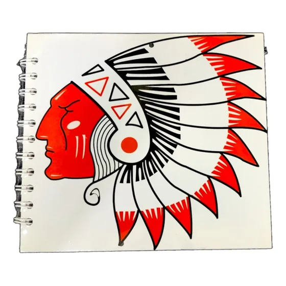 Cuaderno Espiral 100h Artístico Bocetos Dibujo Piel Roja