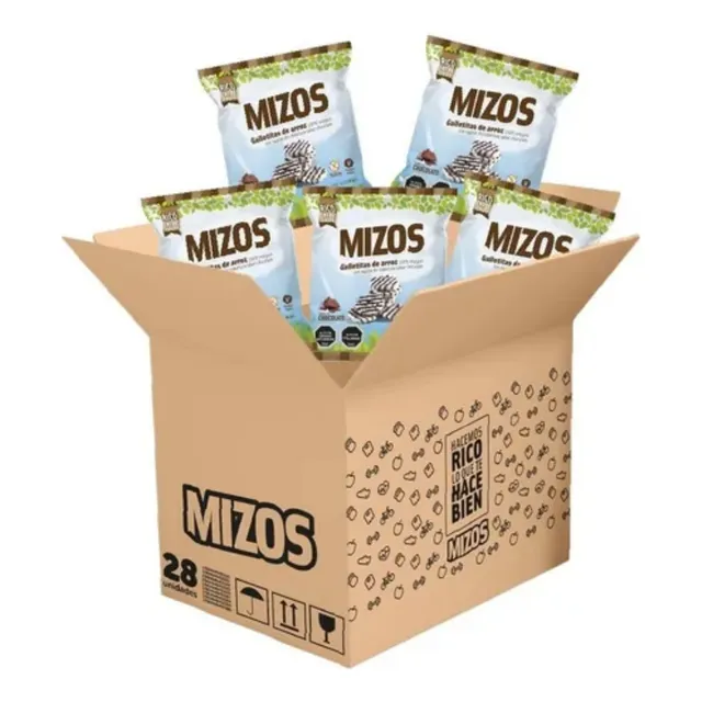 Pack Galleta Integral Mizos Arroz Chocolate - Pack 28 Uni
