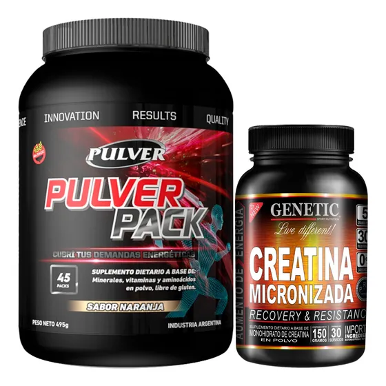 Super Energia Pulver Pack X 45 + Creatina 100% Pura Genetic