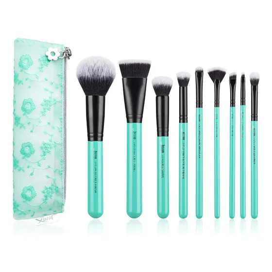Jessup 9cs Brushes Set-turquoise Collection + Cosmetiquero