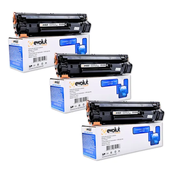 Kit 3x Toner Compatível Para Hp Cf283 283a M127fn M125a M127