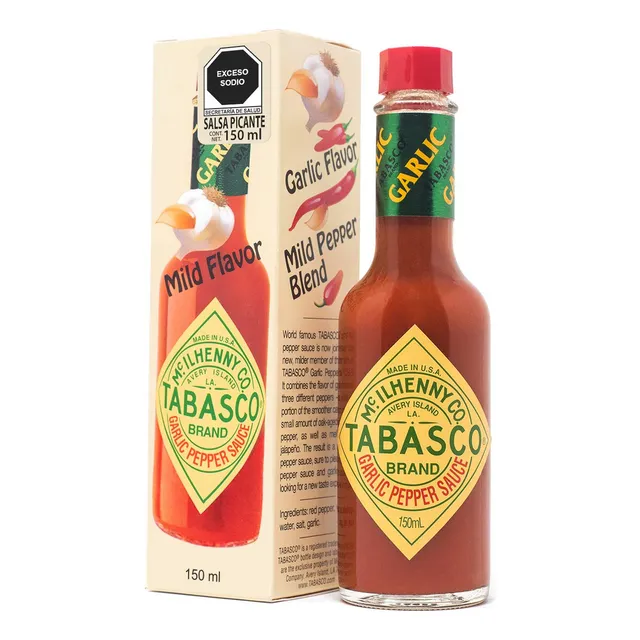 Tabasco Salsa Tabasco Garlic  Picante Con Ajo Realza Sabores