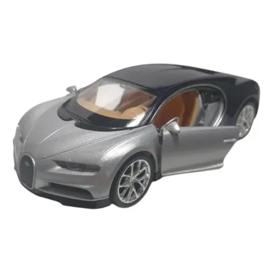 Auto Coleccion Welly Bugatti Chiron Plateado Escala 1/36 Dgl
