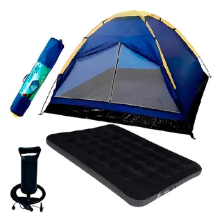 Kit Barraca Iglu 4 Pessoas + ColchĂŁo InflĂĄvel Casal + Bomba Kit Barraca Iglu 4 Pessoas + ColchĂŁo InflĂĄvel Casal + Bomba