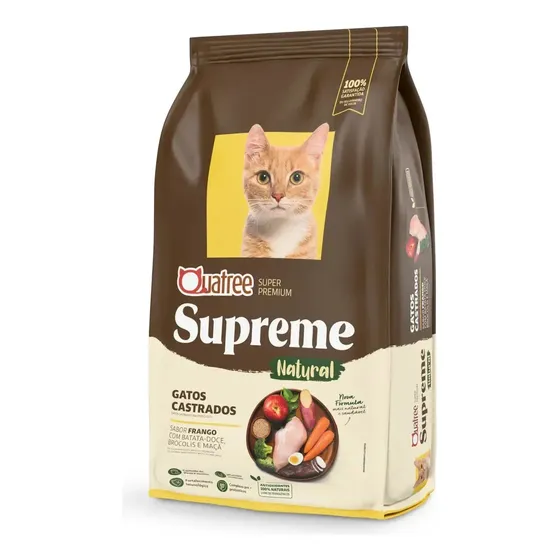 Ração Quatree Supreme Gatos Castrados Frango e batata doce 3kg