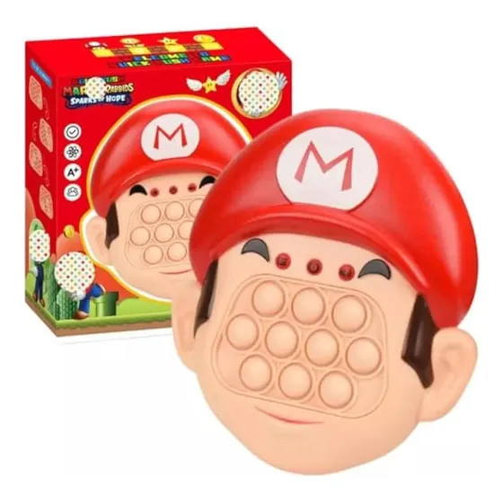 Mario Bros Pop It Juguete Electronico Antiestres Luz Sonido Color Mario Bros / Popit Push Bubble