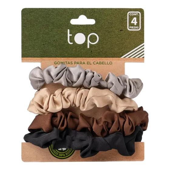 Gomitas Para El Pelo Top Eco Satín 4 Unidades