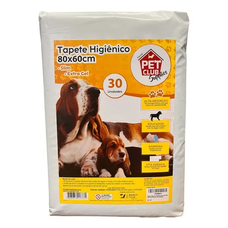 Tapete Higienico 80x60cm Pet Club para Cães Azul 30 Unidades