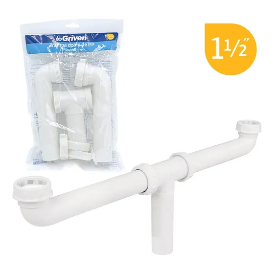 Sifon Colector Doble Fijo Fregadero Lavaplato 11/2 Griven