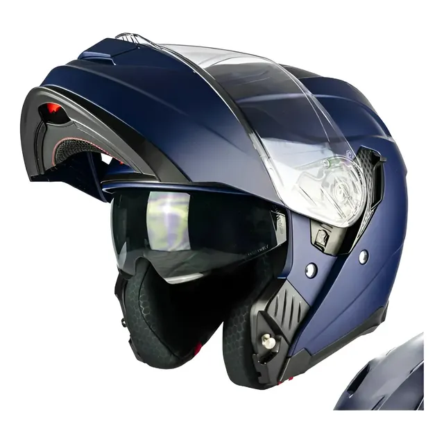Casco Para Moto Abatible Exodus Azul Mt Helmets A7 Mate