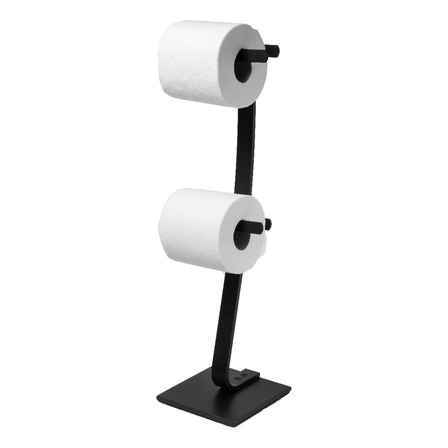Porta Papel Higiênico De Chão Com Reversa Dupla Preto Porta Papel Higiênico De Chão Com Reversa Dupla Preto