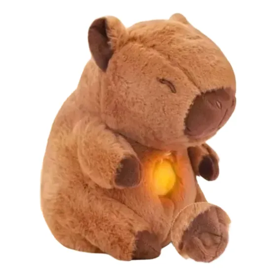 Peluche Respira Capibara De Apego Con Sonidos Para Dormir Marrón