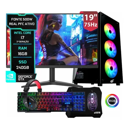 Pc Gamer Completo Intel I7 3.4ghz 16gb Ssd 240gb Video 1gb 240 Gb 16 Gb Intel Hd Graphics 3000