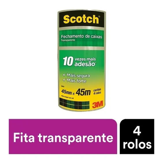 Kit 4 Fitas De Empacotamento 3m Scotch 5802 45mm X 45m