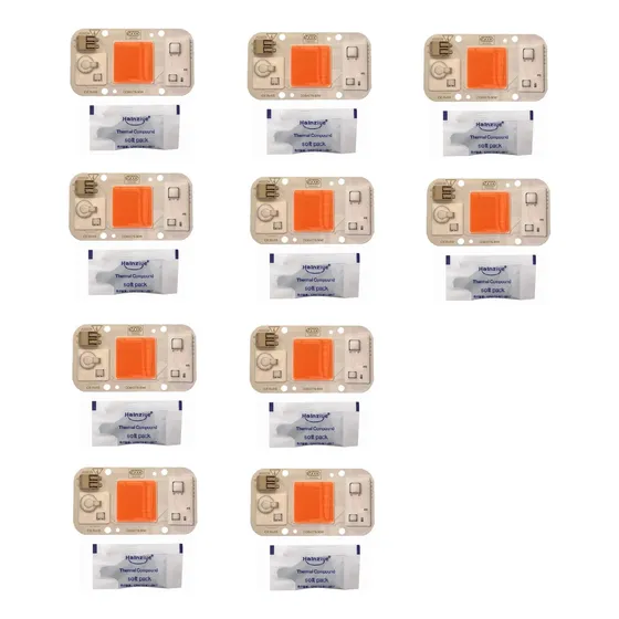 Led Cob 50w Full Spectrum X10 Unidades 220v Bornera + Pasta