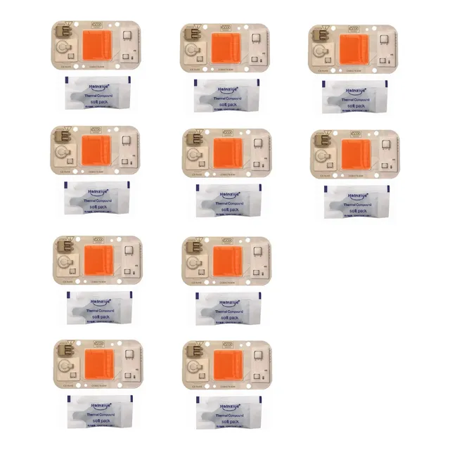 Led Cob 50w Full Spectrum X10 Unidades 220v Bornera + Pasta