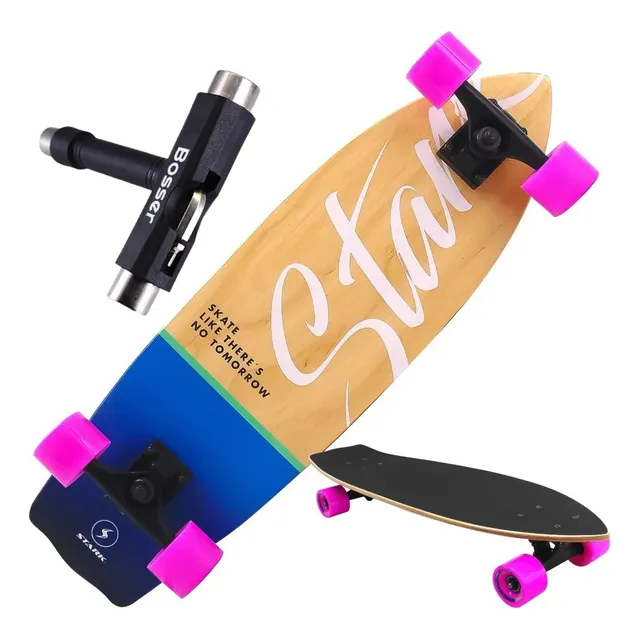 Longboard Profesional Stark Surf Skate Maple Canadiense Lija
