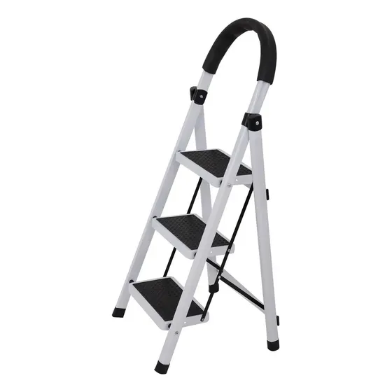 Escalera De Acero Tubular Tipo Tijera Plegable 3 Escalones