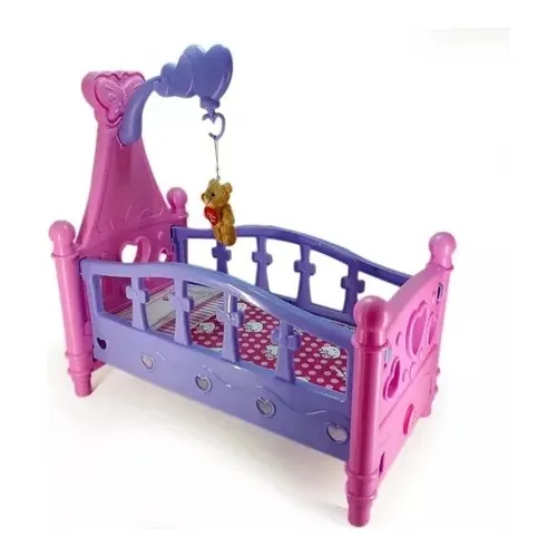 Cuna + Muñeca Juguete Para Niñas Cama Bebe Musical Sonido