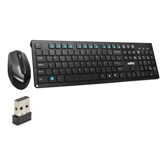 Kit de teclado e mouse sem fio Feasso FATC-30