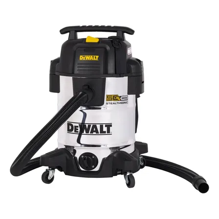 Dewalt Aspiradora 38L Silenciosa Stealthsonic Profesional Seco/mojado 5hp Blanco Plateado
