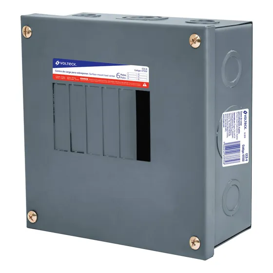 Centro De Carga Sobreponer 120-240 V 100a 6 Pastilla 2 Fase