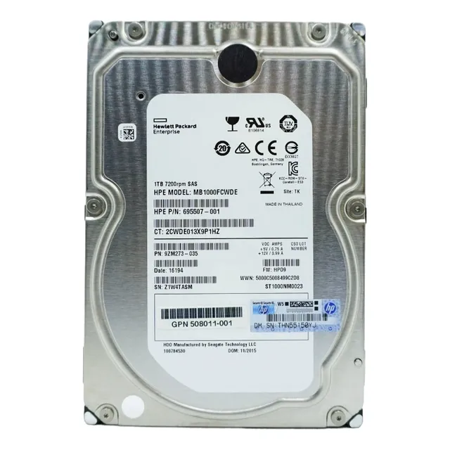 Disco Duro Hp 1tb 7.2k Sas 3.5,servidor Gen 3-7,695507-001
