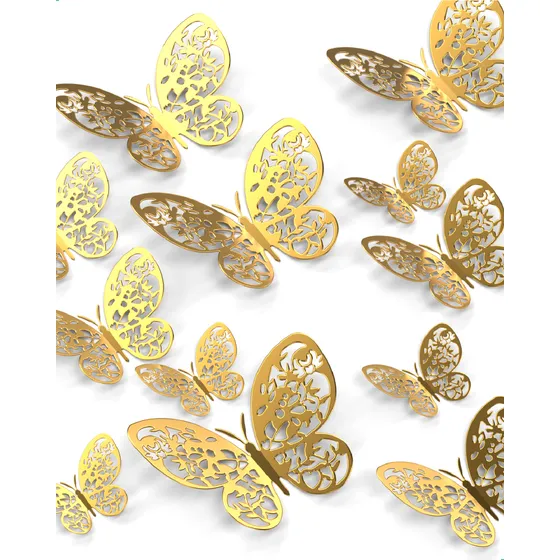 Mariposas Decorativas 3d Troqueladas Papel Adhesivo Pared