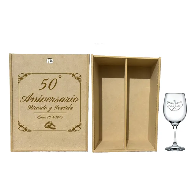 Copas Caja Madera Grabada Regalo Souvenir Tu Diseño Nombre