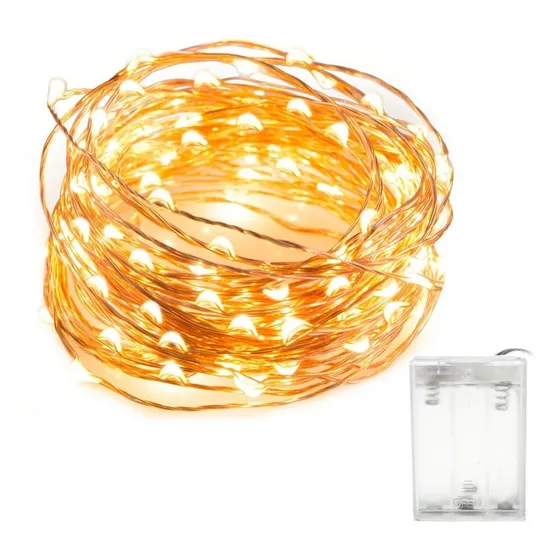 Guirnalda Luciérnaga 5 M 50 Led Cálida A Pila Alta Calidad ®