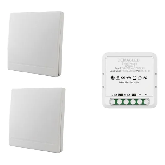 2 Interruptor De Pared Inalámbrico Rf 1 Vía  + 1 Receptor Rf