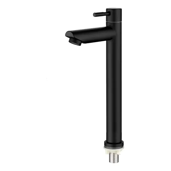 Llave Lavamanos Negra Agua Fría Metalica