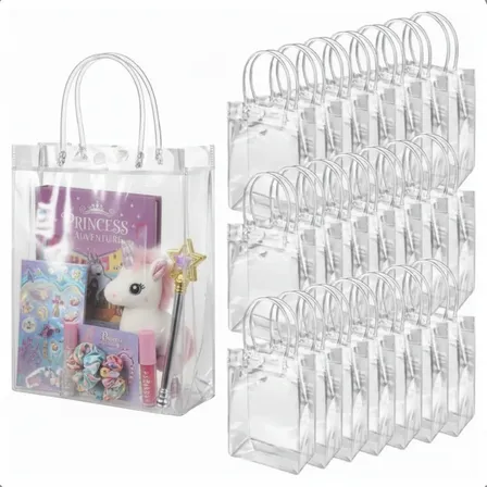 Kit 30 Unidades Reutilize Saco De Lembrancinhas Plástico Pvc Transparente Liso