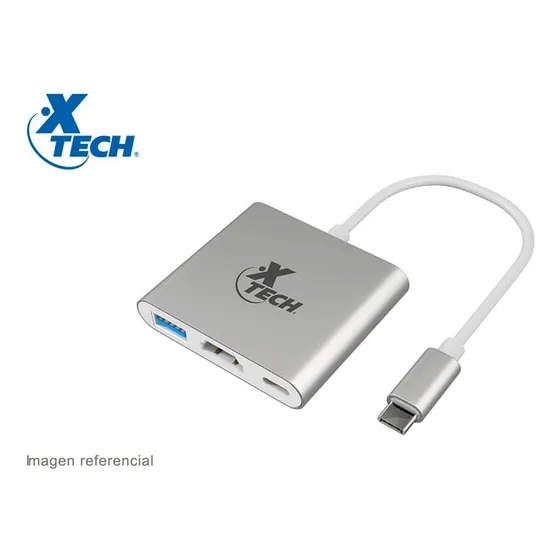 Adaptador Usb Tipo C 3 En 1  Hdmi/ Usb/ Tipo -c Xtech Xtc565