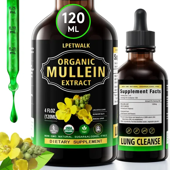 Suplemento De Extracto De Hoja De Gordolobo Lpetwalk, 120 Ml
